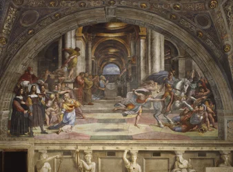 The Expulsion of Heliodorus from the Temple, Stanza di Eliodoro, 1511-12
