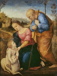 The Holy Family with a Lamb