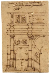 A partial elevation of the Arch of Constantine, Rome