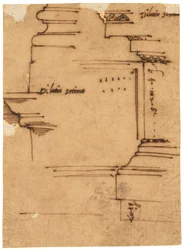 A Sketch of the Main Entablature of the Arch of Septimius Severus, Rome