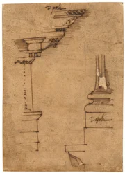 Design for an Entablature and the Base of a Pedestal