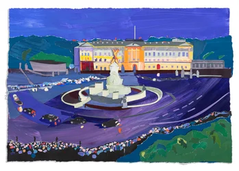 Crowds at Buckingham Palace, 2023