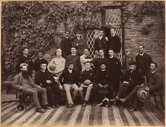 High Class Students and Teachers at Bishop Cotton School, Shimla (verso)