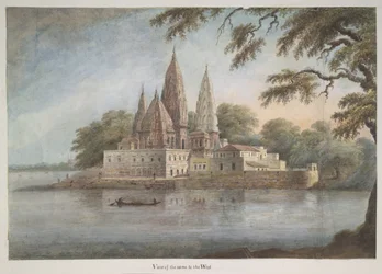 The cluster of temples at the Rajghat sangam