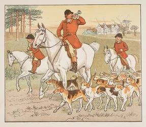 The Huntsman Blows his Horn, from The Hey Diddle Diddle Picture Book, pub.1882