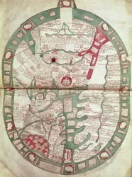 Map of the World with Jerusalem as the Centre, Polychronicon, c.1380