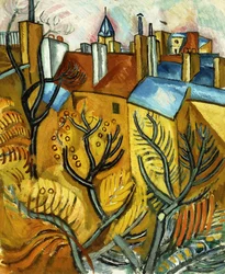 View Out of the Window of a Workshop onto the Rue Seguier, c.1910