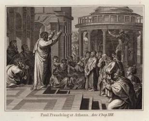 Paul Preaching at Athens, Acts, Chap XVII (engraving)