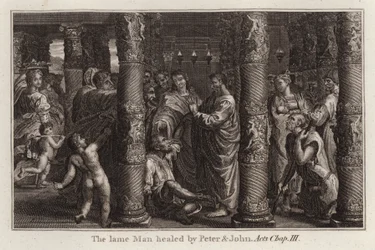 Raphael Cartoon: The Lame Man Healed by Peter and John, Acts, Chap III