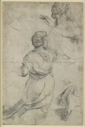 Recto: Studies for two kneeling Women, WA1846.198
