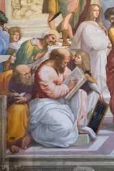 The School of Athens, detail of Pythagoras and his students, Stanza della Segnatura