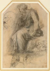 A male Saint, seated Study for the Disputa