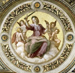 Lady Justice Fresco in Stanza della Segnatura, ca. 1510-1511