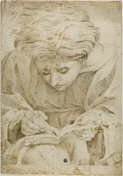 Seated Youth Writing in Book