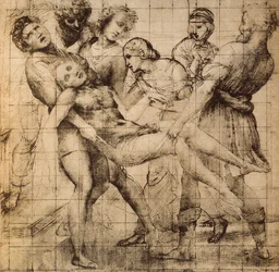 Preparatory Drawing for the Transport of Dead Christ Also Known as the Pala Baglioni