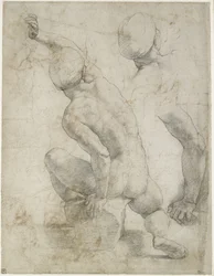 Nude Man Seated on a Stone