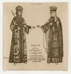 Slavic Princes in Costume as the Emperor and Empress of Constantinople (engraving)