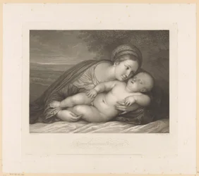 Mary with sleeping Child in landscape (Parce Somnum Rumpere)