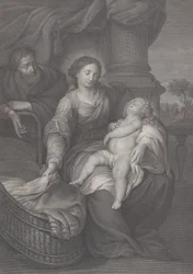 The Holy Family, with the Christ child asleep in the Virgin