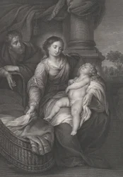The Holy Family, with the Christ Child Asleep in the Virgin