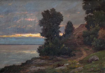 Path by the Gironde Estuary in the Evening, Stormy Sky
