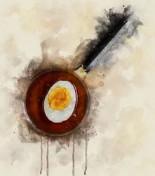 Watercolor Egg Curry