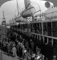 Aviation Corps Boarding a Ship, World War I, 1914-1918