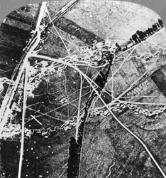 The Hindenburg Line from 8000 Feet, France, World War I