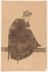 Portrait of Coba Stolk-Schmidt Sitting on a Chair