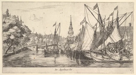 The Apple Market, from Views in Amsterdam, Plate 6, ca. 1659-62