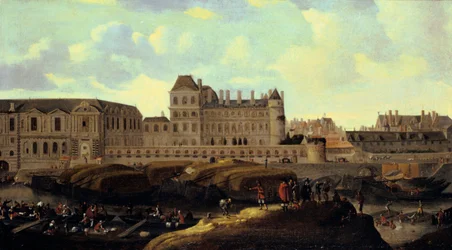 Louvre and Petit Bourbon seen from the Seine, Paris