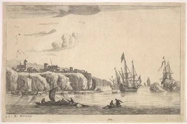Seaport with Village on a Cliff