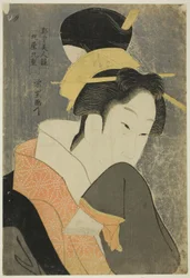 Kokonoe of the Maruya, from the series Beauties of the Licensed Quarter (Kakuchu bijin kurabe)