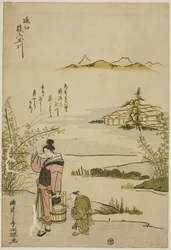 The Jewel River of Bush Clovers in Omi Province, from an Untitled Series of Six Jewel Rivers