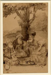 Four Mullahs Seated under a Tree