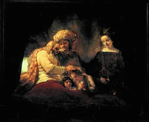 Jacob Blessing His Grandchildren Ephraim and Menasseh in the Presence of Their Parents Joseph and Anasth