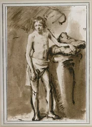 Male Nude, Upright