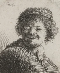 Rembrandt in a Cap, Laughing: Bust