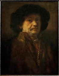 Rembrandt, Self-Portrait in a Fur Coat with Gold Chain and Earring