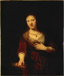 Saskia with a Red Flower