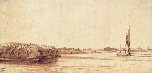 A River with a Sailing Boat on Nieuwe Meer