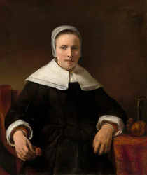A Woman Holding a Pink, 1656