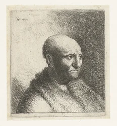 Bald Man in a Fur Cloak: Bust