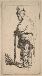 Beggar Leaning on a Stick, Facing Left