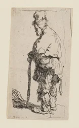 Beggar Leaning on a Stick, Facing Left