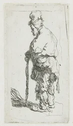 Beggar Leaning on a Stick, Facing Left