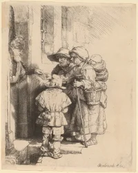 Beggars Receiving Alms at the Door of a House