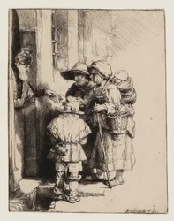 Beggars Receiving Alms at the Door of a House