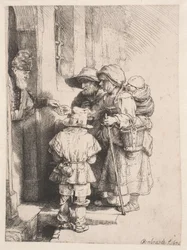 Beggars Receiving Alms at the Door of a House