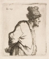 Peasant with hands on back